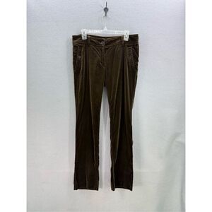 ETRO Womens Chocolate Brown Spa Via Spartaco 3 Mid Rise Velour Velvet Straight M